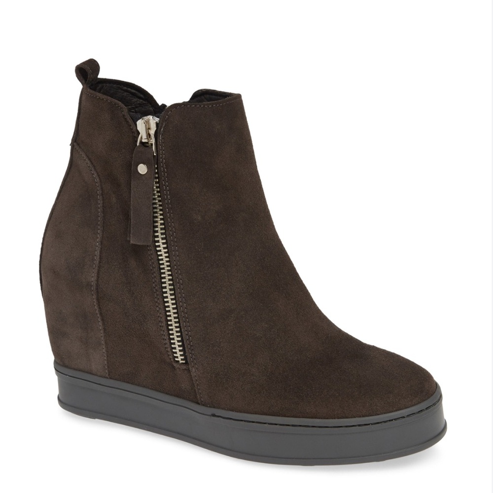 KENNETH COLE- NEW YORK- SZ 8.5 DRK BRWN Suede, HIDDEN WEDGE BOOTIES, *NWOT!